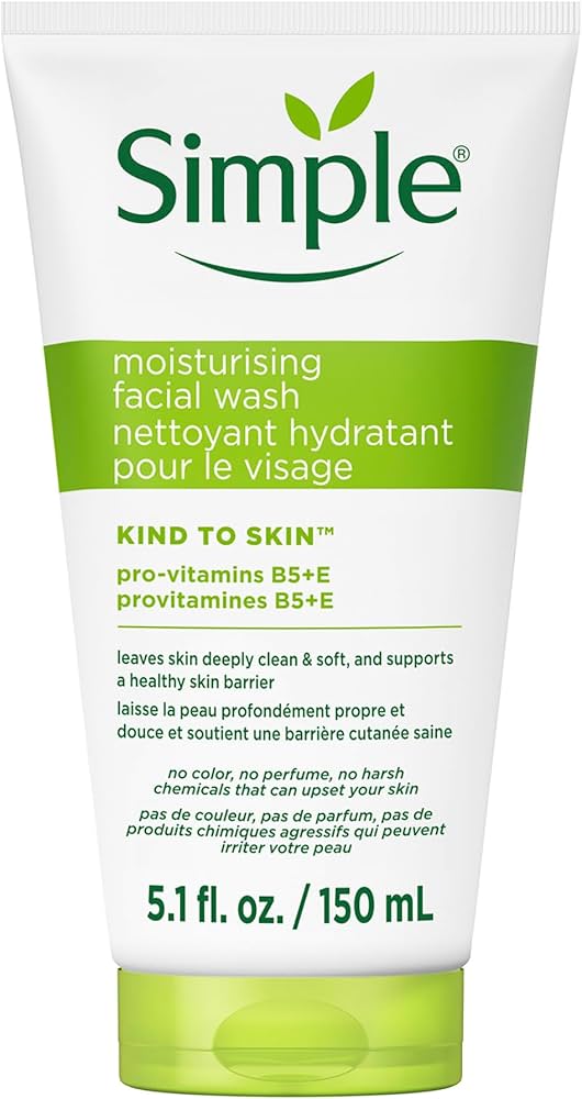 Simple Kind to Skin Moisturising Facial Wash is a gentle, daily foaming face cleanser-150ml