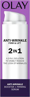 Olay Anti‑Wrinkle 2‑in‑1 Firm & Lift is a daily anti‑aging moisturiser