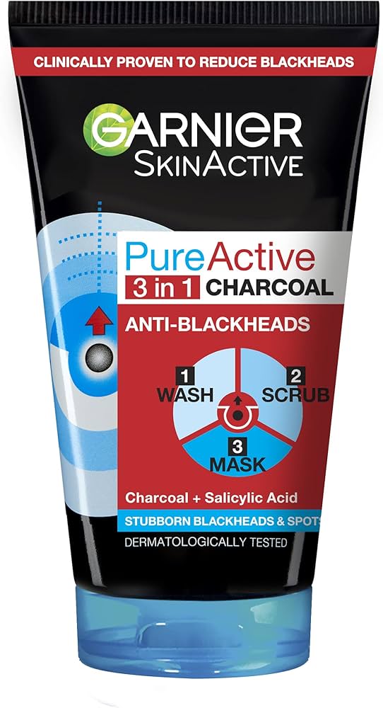 Garnier SkinActive Pure Active 3-in-1 Charcoal Anti-Blackhead-150 ml